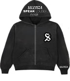 SILENZA™ SPEAK LOUDER BLACK ZIP-HOODIE